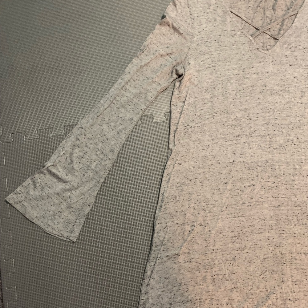 Grey bell sleeve dress